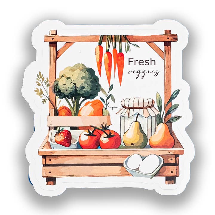 Pegatina – Puesto de Mercado de Verduras Frescas | Lindos Productos de Granja para venta al por mayor de AspenOvations