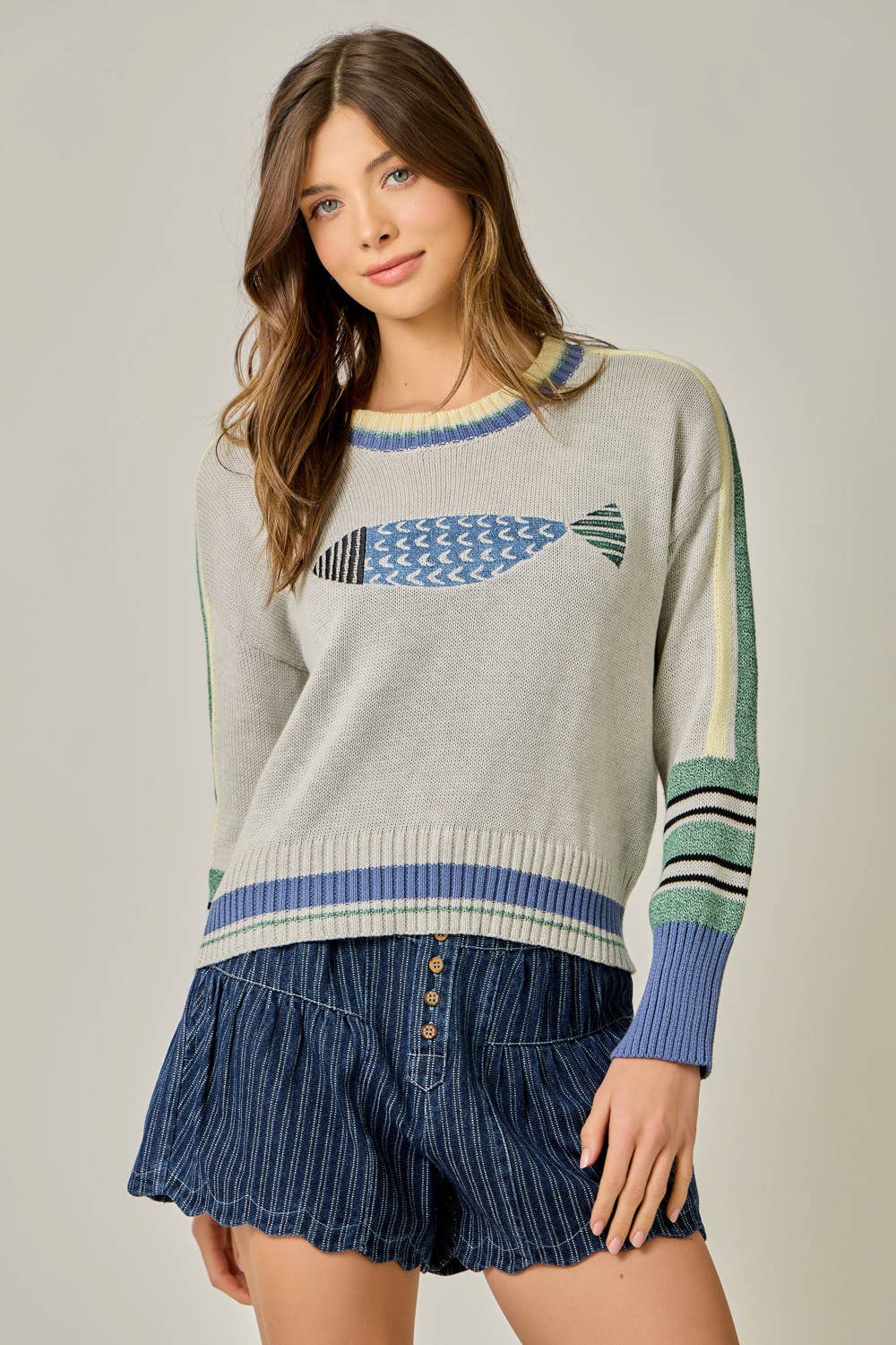 Mystree - Wholesale Knit Sweater - Women's - 61359 Color Block Pullover Sweater2