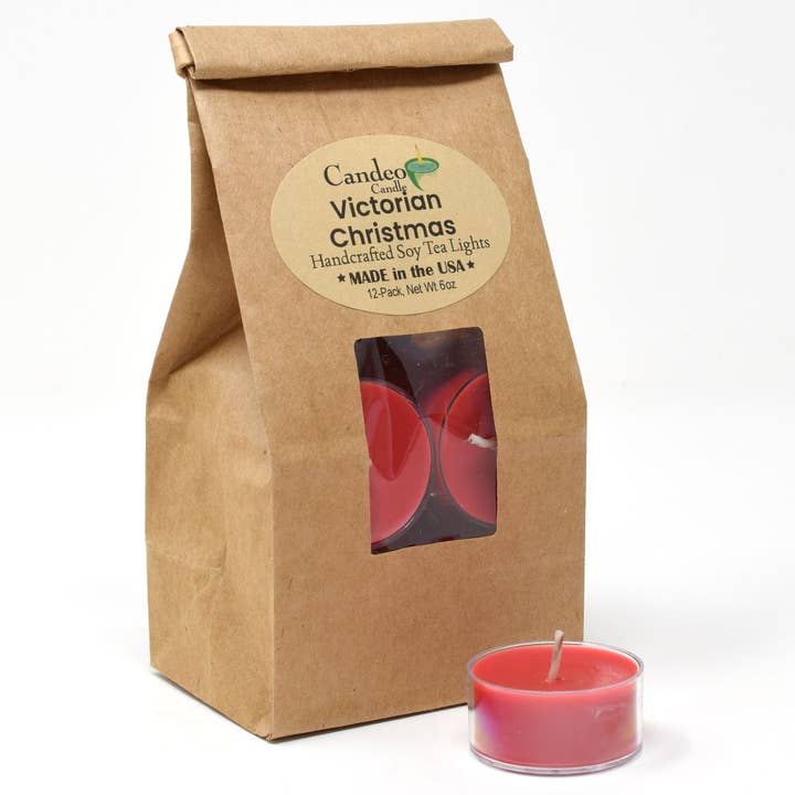 Victorian Christmas, Soy Tea Light 12-Pack for wholesale by Candeo Candle