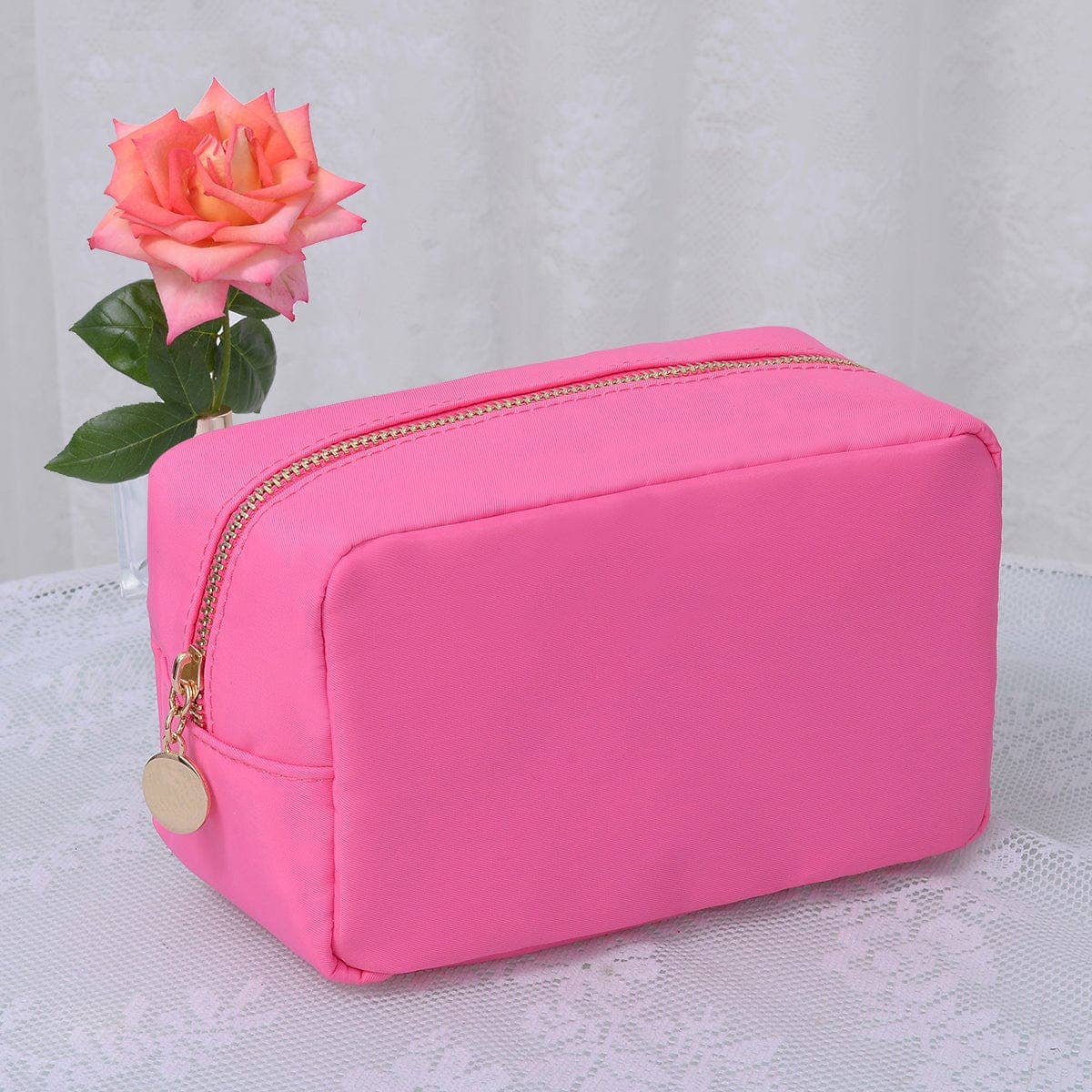 MiMi Wholesale - Wholesale Makeup/Cosmetic Bag - HM1012 Emma Round Zippered Nylon Cosmetic Pouch Bag0
