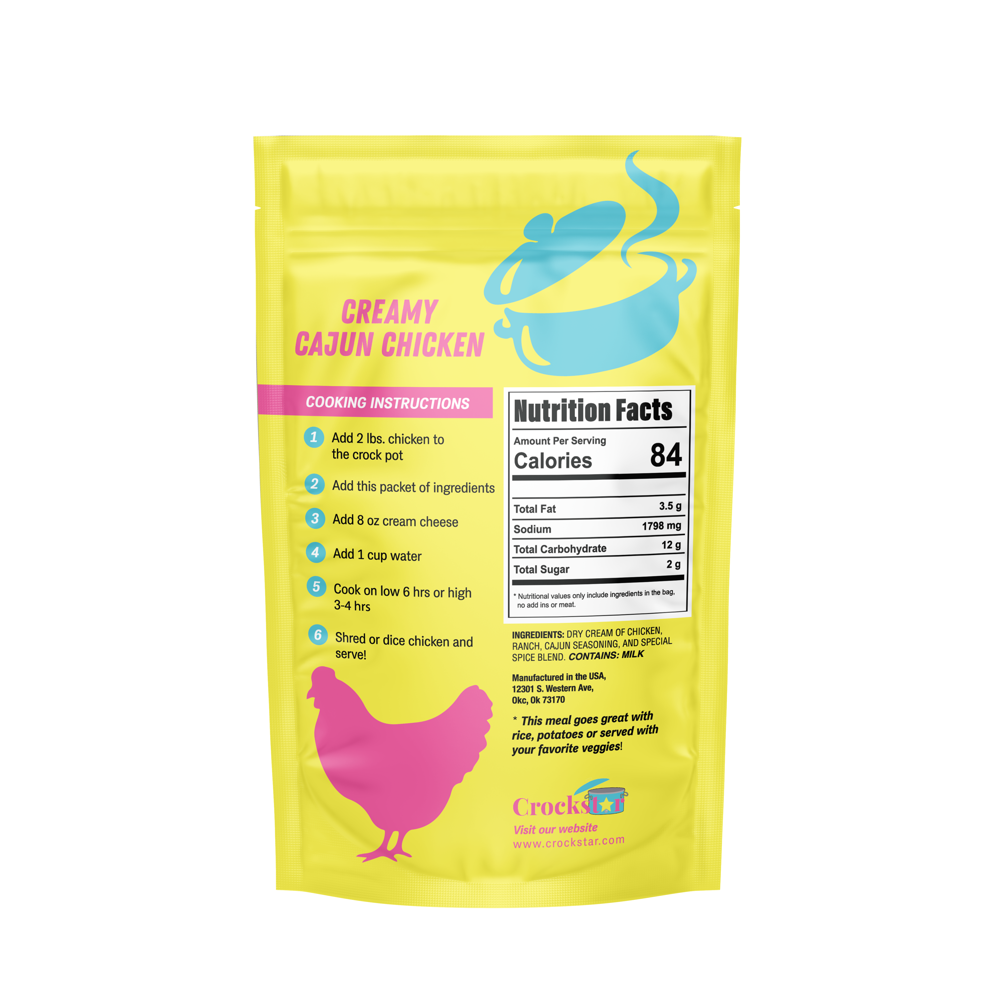 Crockstar Dinner Club - Wholesale Dried Spice Mix - Creamy Cajun Chicken1