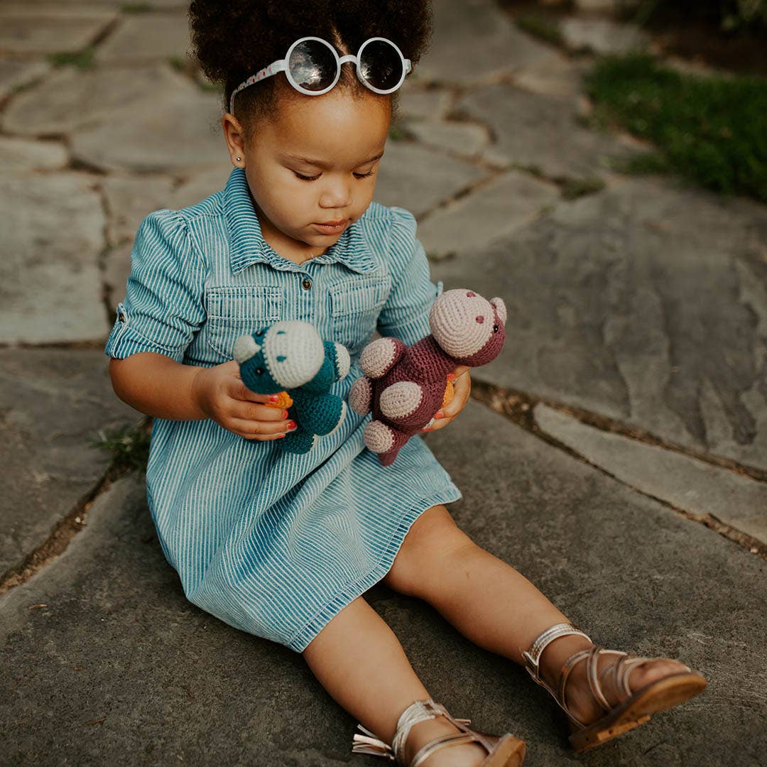 Pebble - Wholesale Stuffed/Plush Toy - Kids & Baby - Stegosaurus Plush Dino Rattle - Purple1