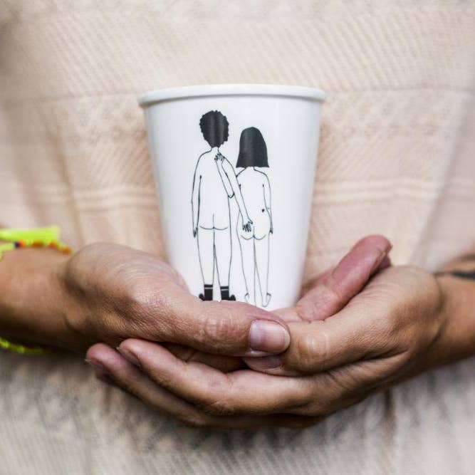 helen b - Wholesale Drinking Glass/Cup - cup naked couple back