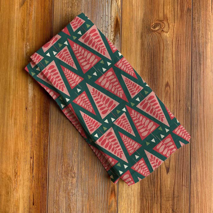 Rebecca Jane Woolbright - Wholesale Tea Towel - Tree Farm Tea Towel - Holiday Kitchen Linen & Decor1