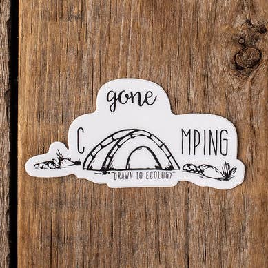 Drawn to Ecology - Wholesale Sticker - Gone Camping Sticker0