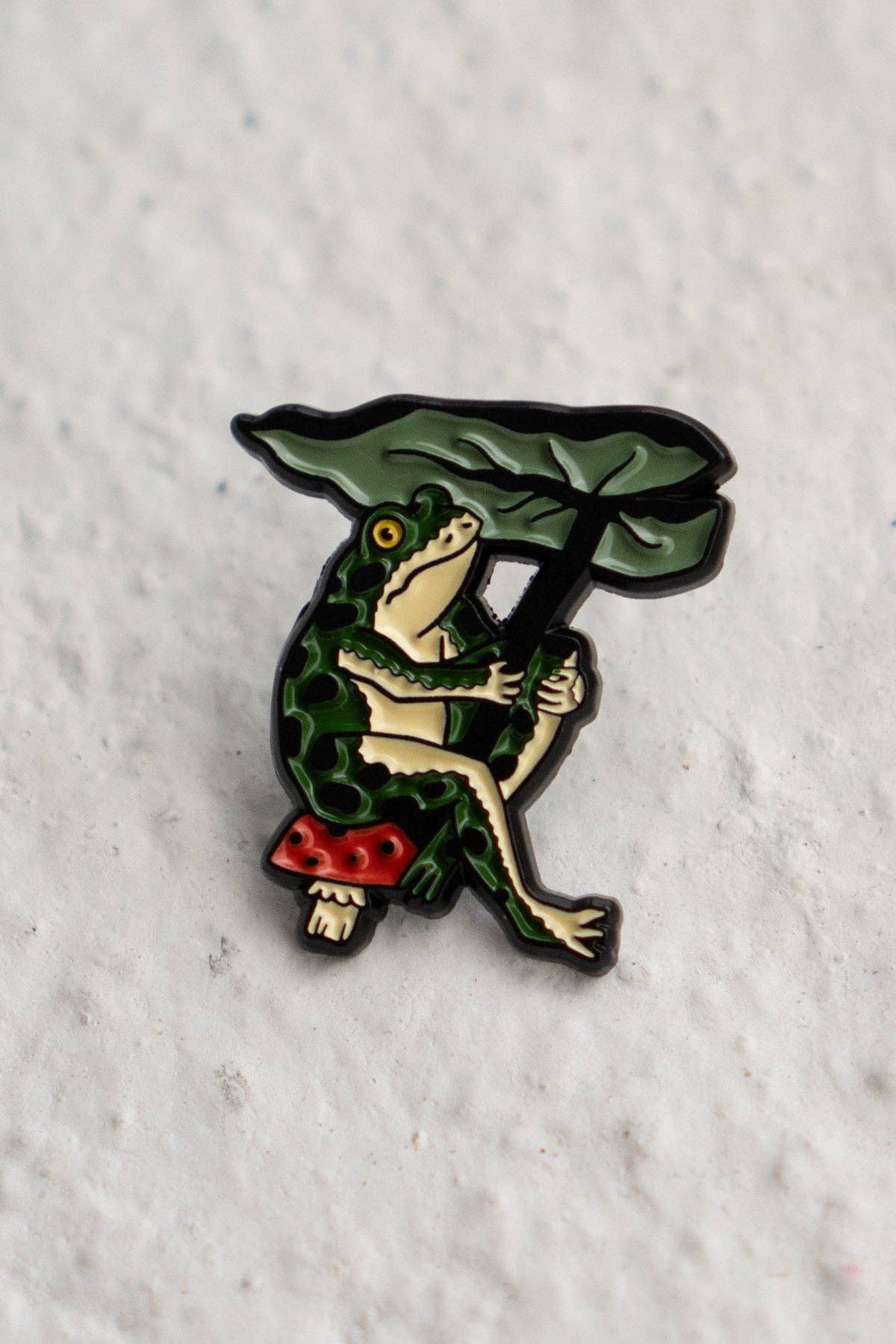 Stay Home Club – wholesale Lapel pin/button – Leaf Umbrella Pin | Enamel Frog Lapel Pin2