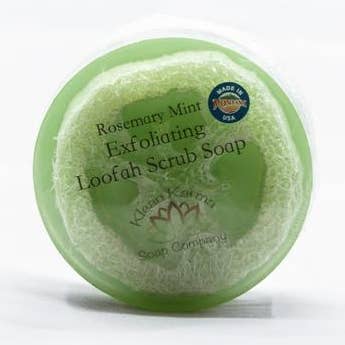 Rosemary Mint Loofah Soap for wholesale by Klean Karma Soap Company