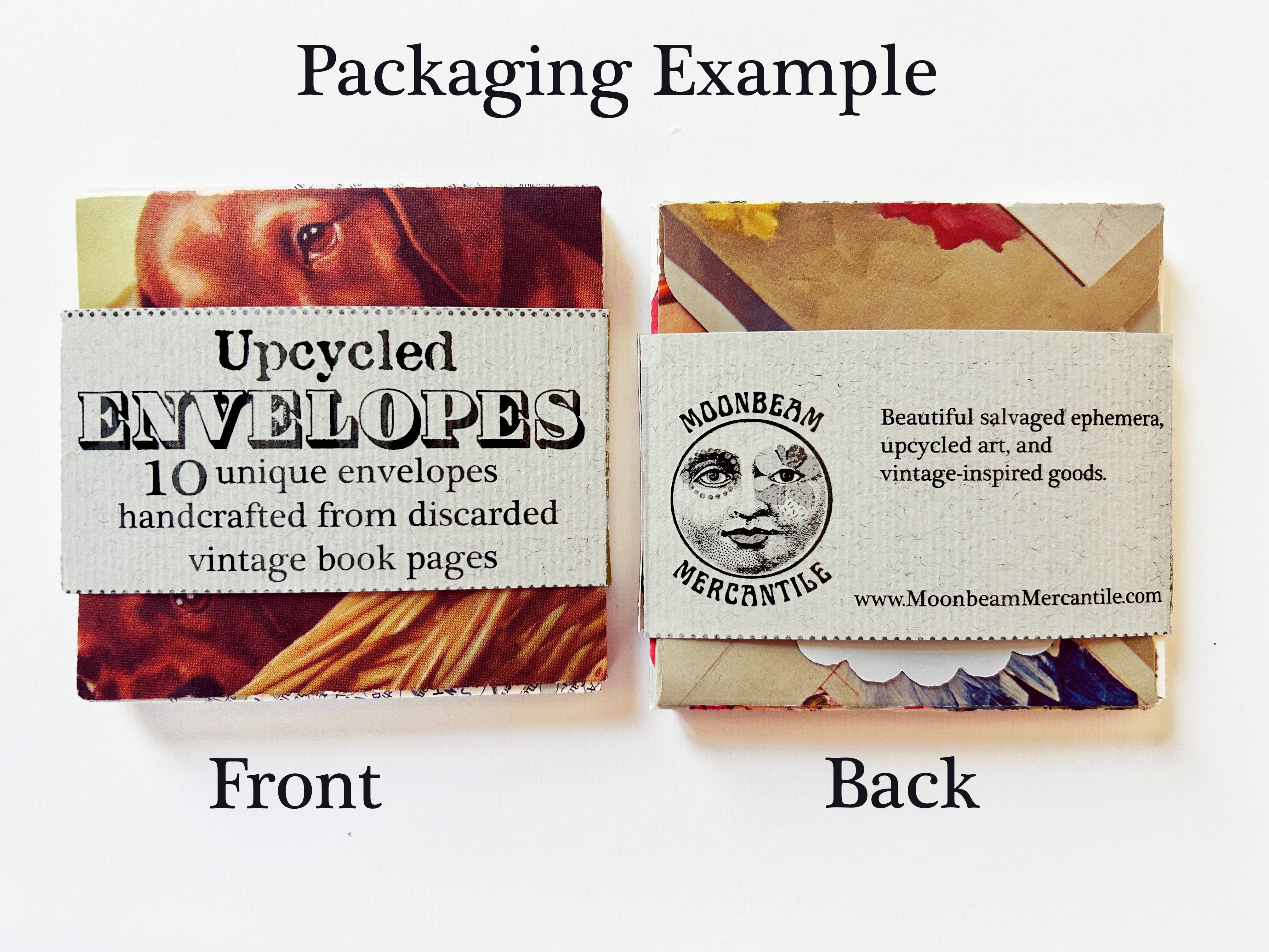 Moonbeam Mercantile – Engroshandel Konvolutter – 10 vintage papir små kuverter, genbrugshåndlavet5