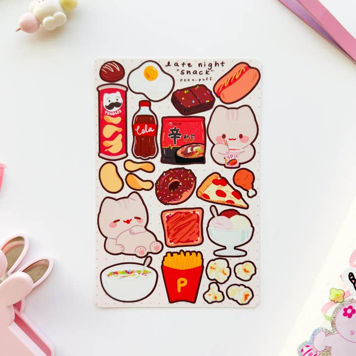 Sen natt snacks matt vattentät dekalark för wholesale av PekoPuff