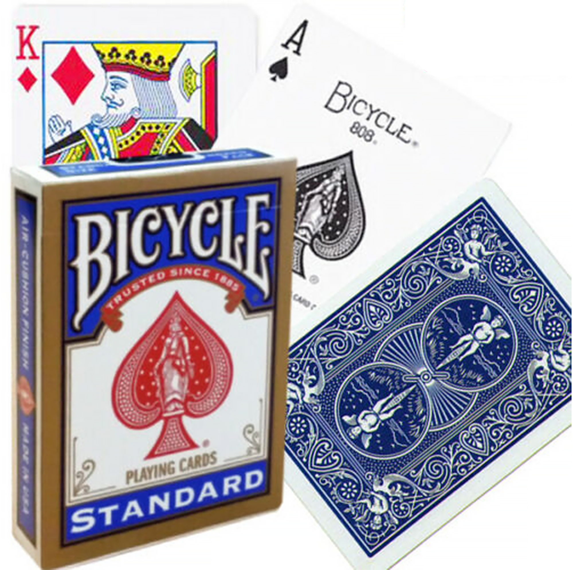 Cardshouse – wholesale Spelkort – Bicycle Rider Standard pokerkort gyllene ram (blå)0