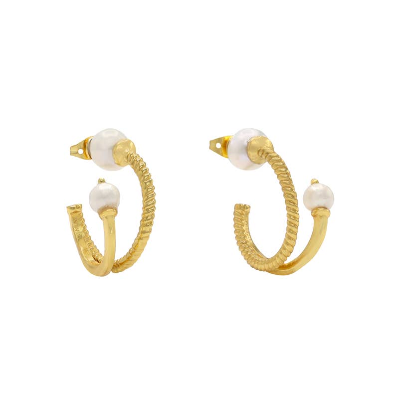 ACUS - Wholesale Hoop Earrings - Lorna Pearl Hoop Earrings