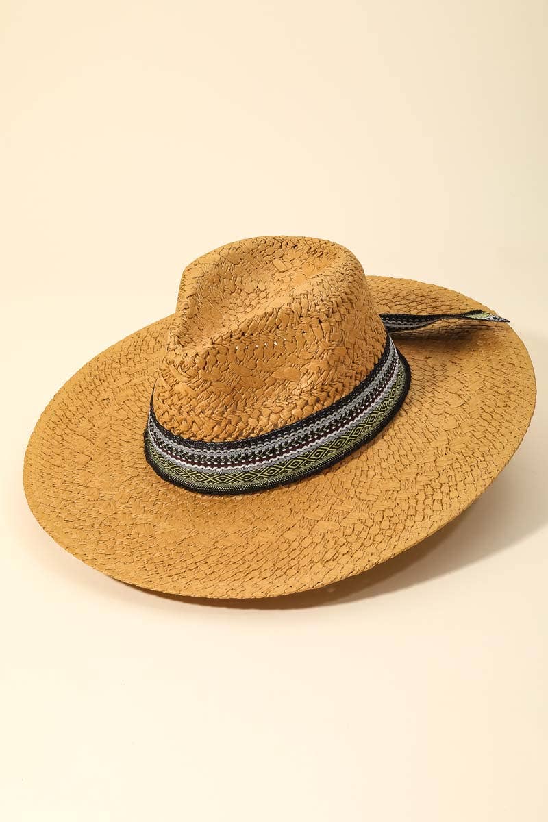 Anarchy Street - Wholesale Straw Hat - Women's - Boho Pattern Ribbon Straw Braided Hat3
