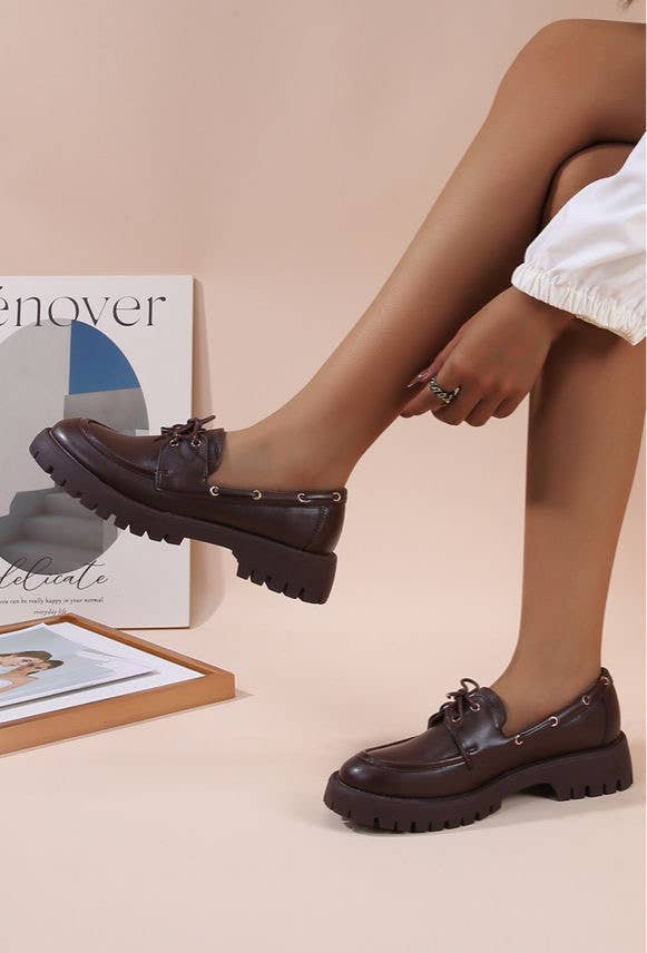 BELLICY / Cink-me - Wholesale Boat Shoes - Women's - Faux leather boat shoes with textured sole, YU5598-60