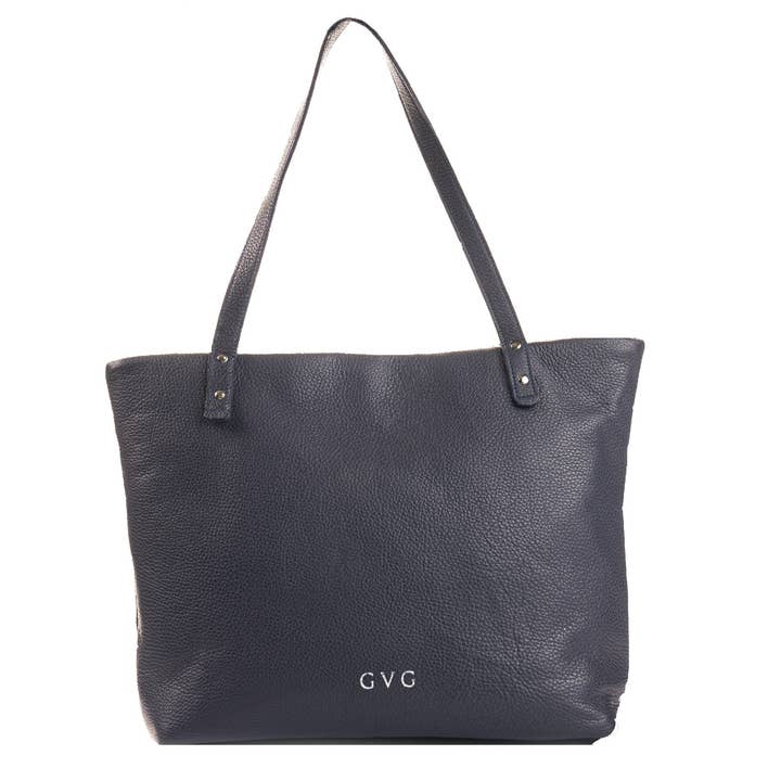 Læder Tote - Navy for engroshandel hos GVG Accessories
