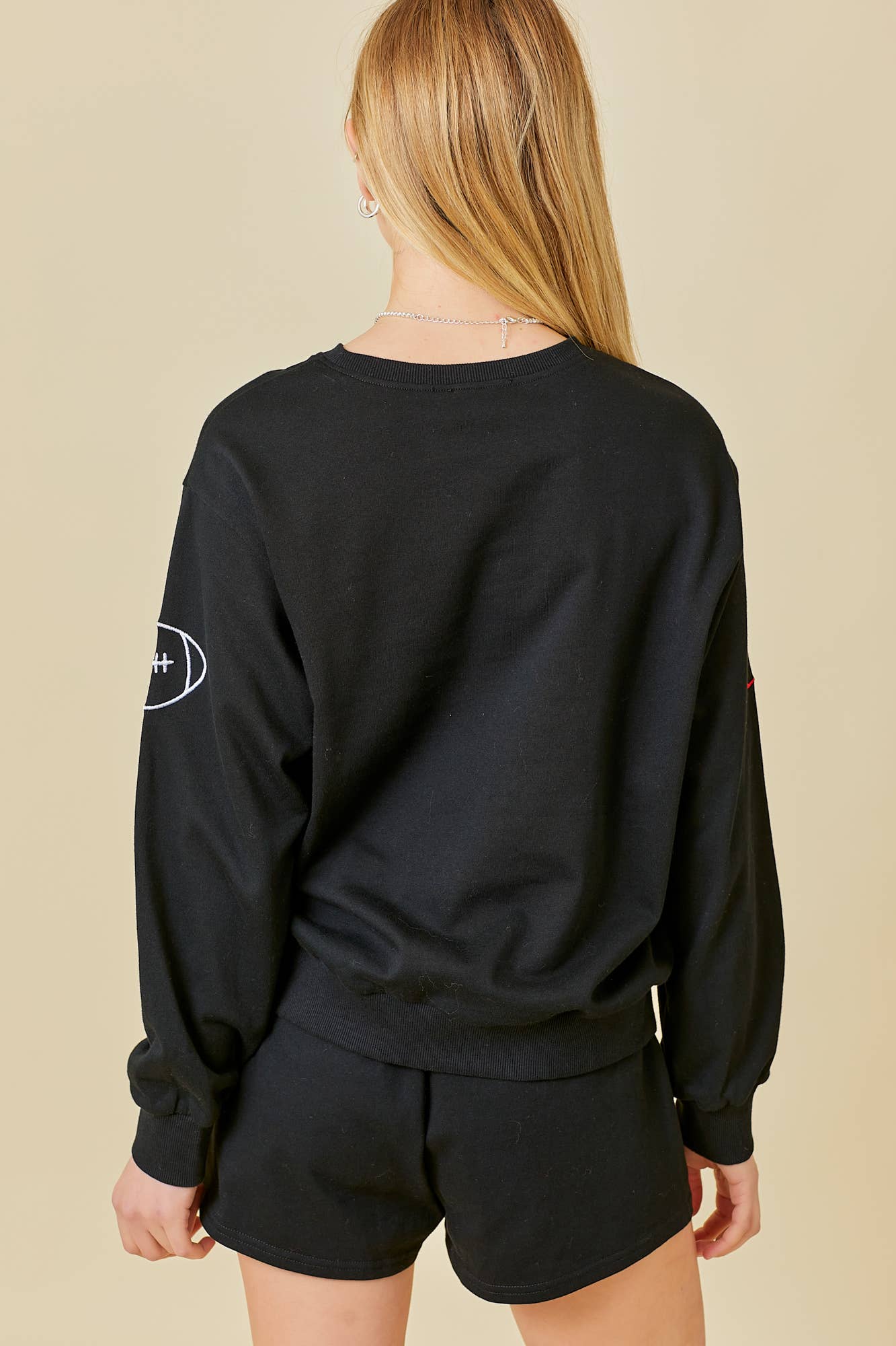 BLACK Game Day Football EMB Sweatshirt for wholesale on Faire1
