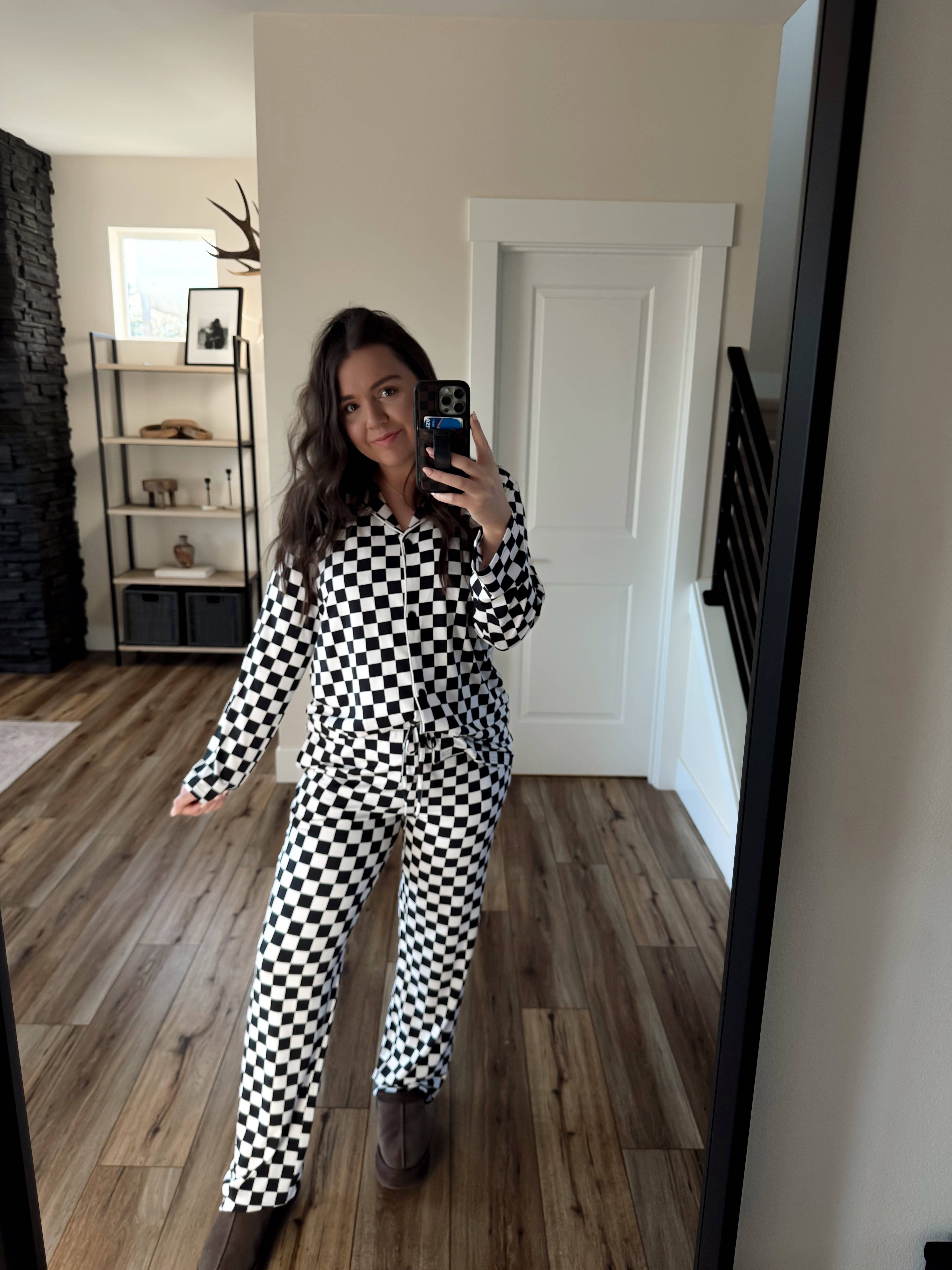 Moose Houndstooth Pajamas – Leveret Clothing