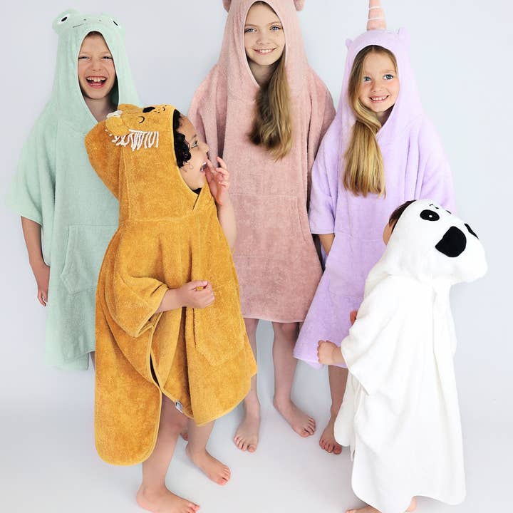 DreamBuy – Engroshandel Håndklæde poncho - Børn og baby – Frog Dyr Børn Hooded Håndklæde Poncho 100% Kæmmet Bomuld3