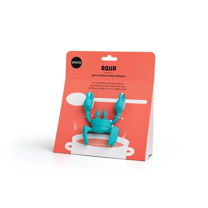OTOTO - Wholesale Spoon Rest - Crab Rotating Spoon Rest, Steam Releaser (Aqua)