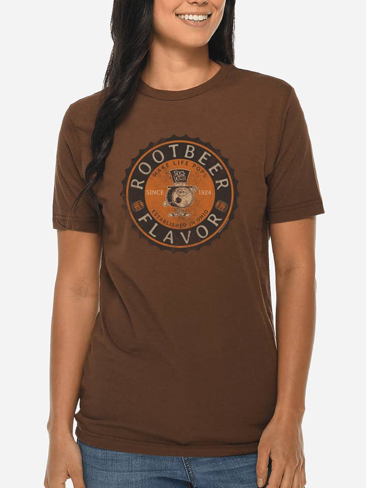 www.sweetvintagetees.com - Wholesale Screen Printed T-Shirt - Women's - Dum Dums Vintage Root Beer Bottle Cap Tee