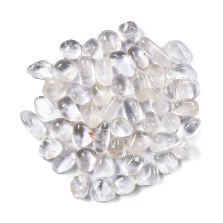 Pietre preziose burattate al quarzo (cristallo di rocca) per la vendita all'ingrosso da parte di British Fossils