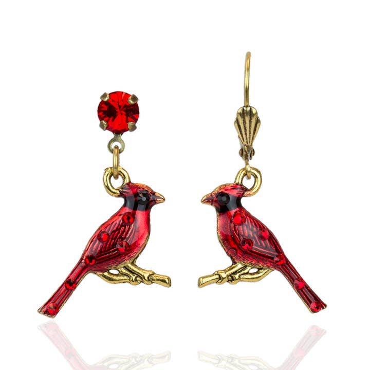 Boucles d'oreilles Halia Crystal Cardinal pour la vente par Anne Koplik Designs, Inc.