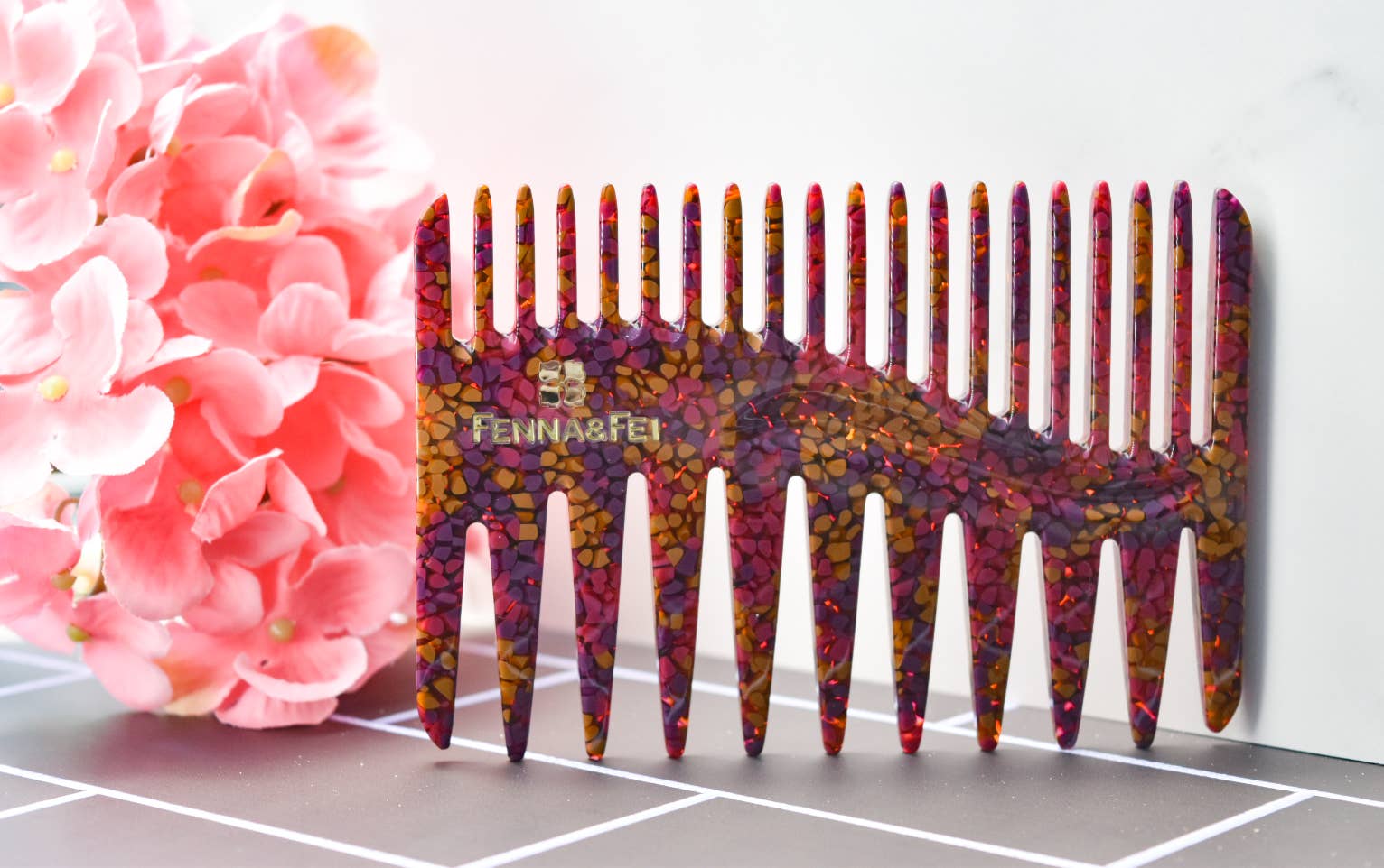 Fenna&Fei - Vente Peigne/brosse à cheveux - Collection de peignes Duo | Peigne double face en acétate1