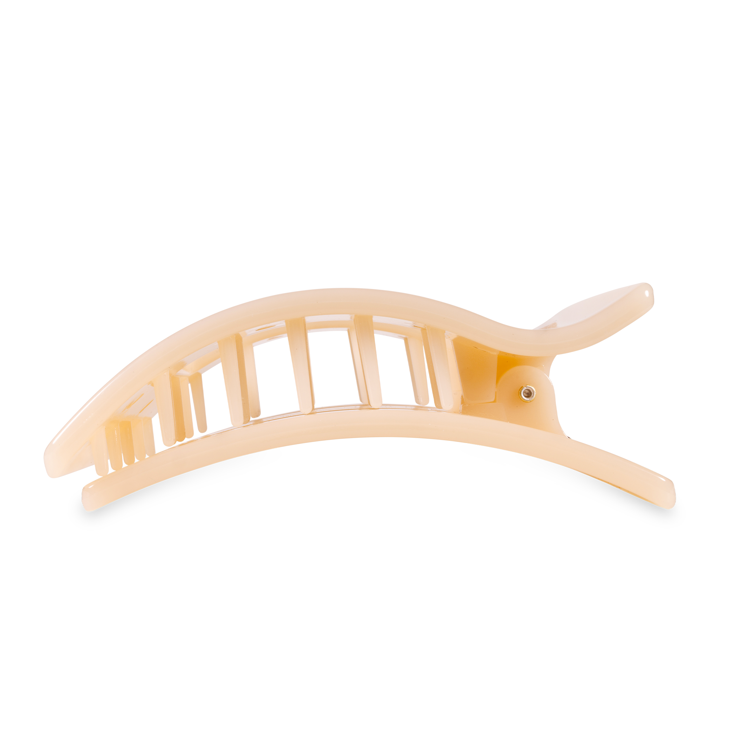 TELETIES - Vente Pince à cheveux – femme - Barrette Plate Rectangulaire | Grande | Beige Amande2