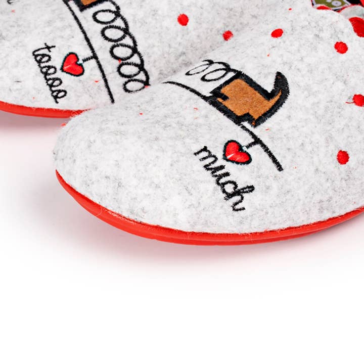 Marpen Slippers - Vendita all'ingrosso Pantofole - Donna - Pantofole grigie Love You Too Much
