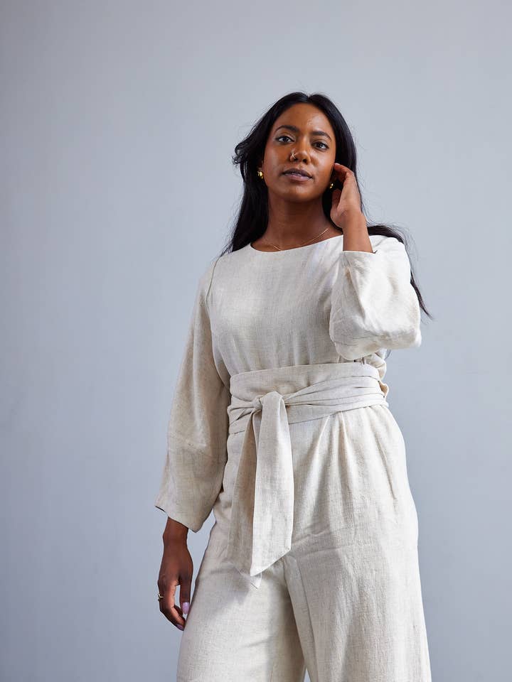 The Jill Jumpsuit, Natural for wholesale by Devan Gregori