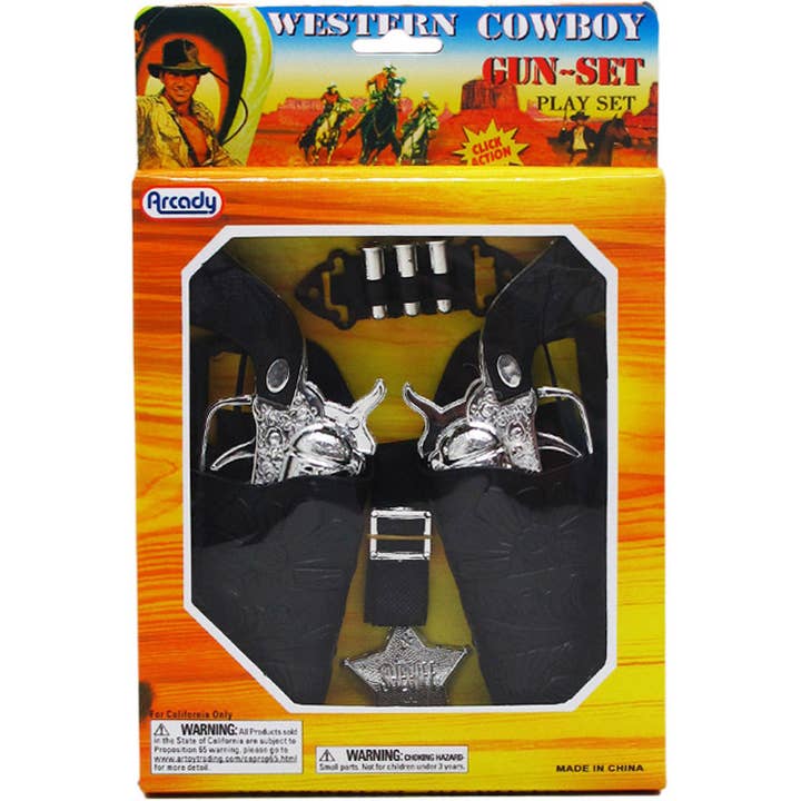 2 st 7,5" Cowboy Leksakspistol Set - Stil 2 för wholesale av Deluxe Import Trading