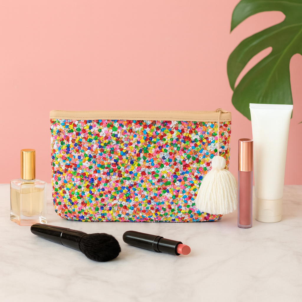 High crafty – wholesale Clutch bag – women's – Straw Clutch with Rainbow Sequins – Handmade Moroccan Weddin0