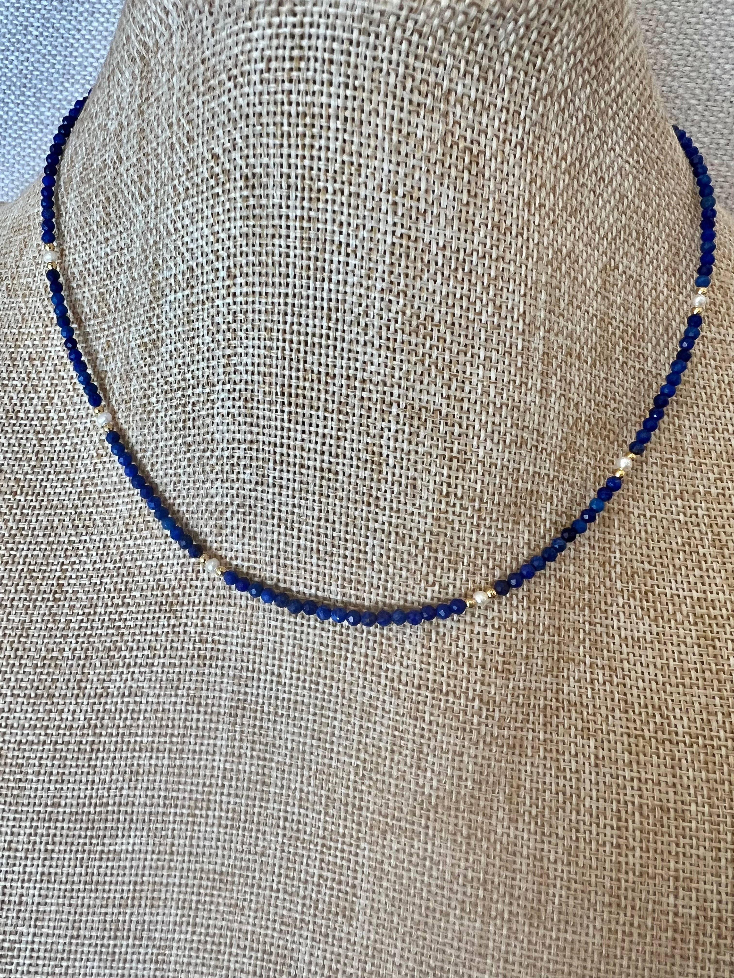 Grace Designs - Wholesale Beaded/Pearl Necklace - Baby Lapis Bead Necklace