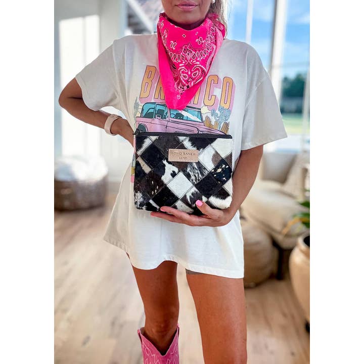 Boho Ranch Shop - Wholesale Makeup/Cosmetic Bag - BOHO LUXE MAKEUP bag Genuine Hair On travel