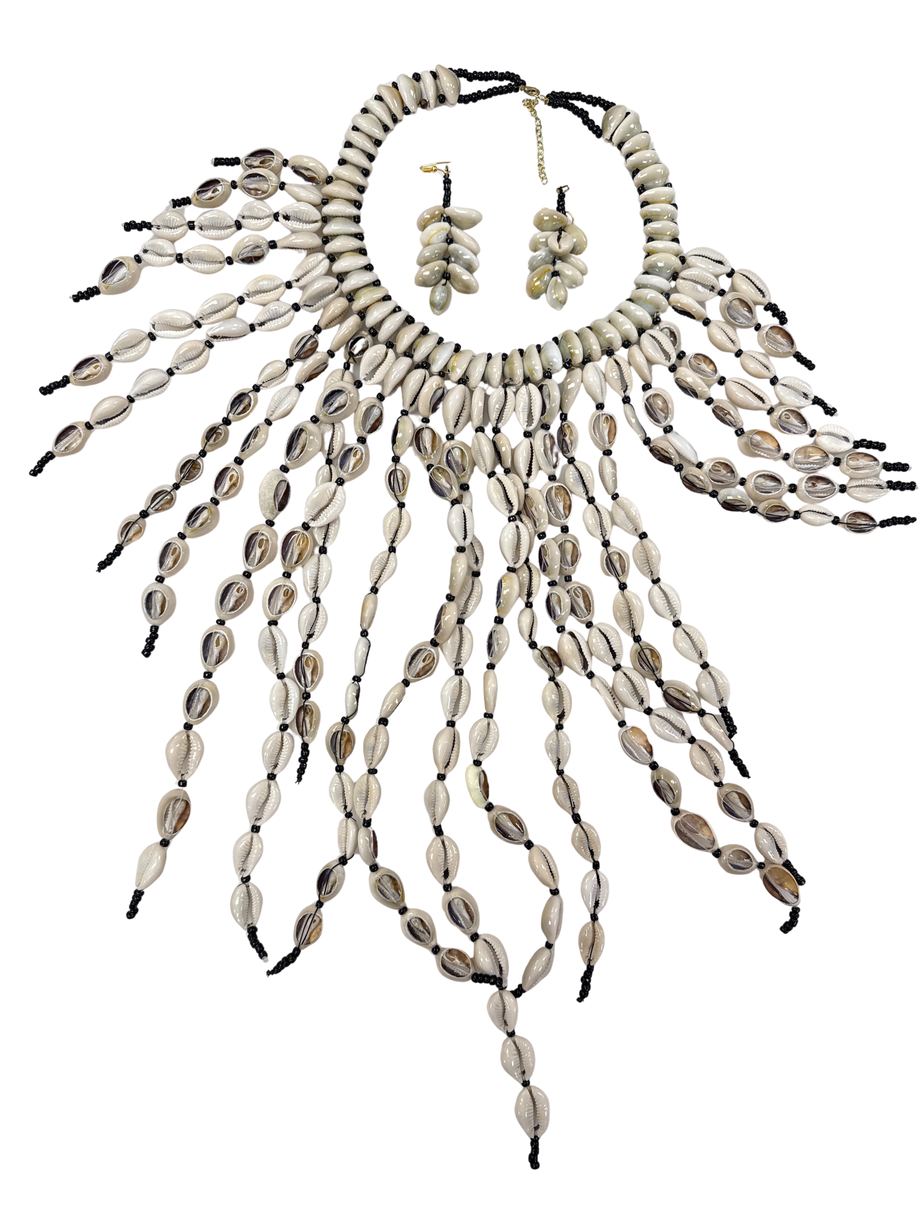 Treasure Jewelry - Wholesale Bib Necklace - Large Cowrie Shell Bib Necklace Cowie Necklace18