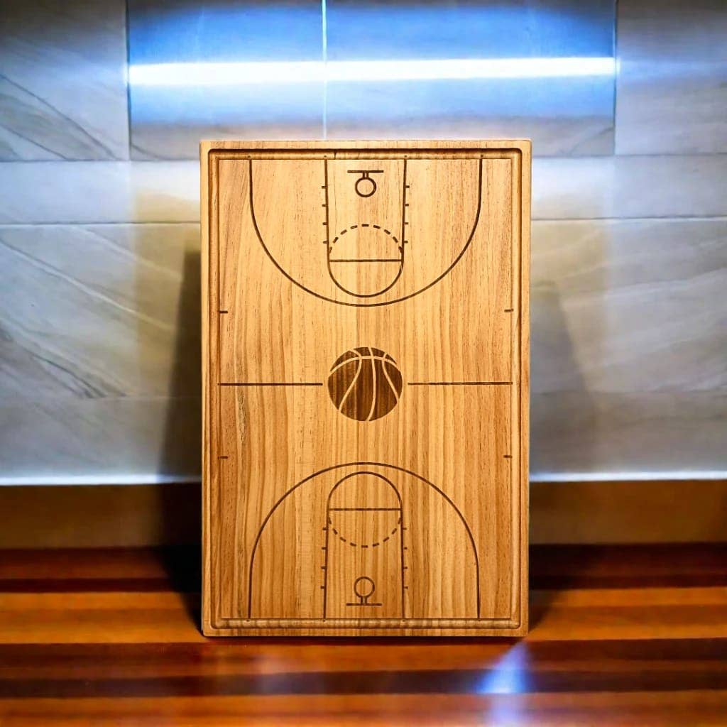 Creative Gifts International Inc. - Wholesale Cutting Board - Basketball Court Wood Board - 18" x 12"4