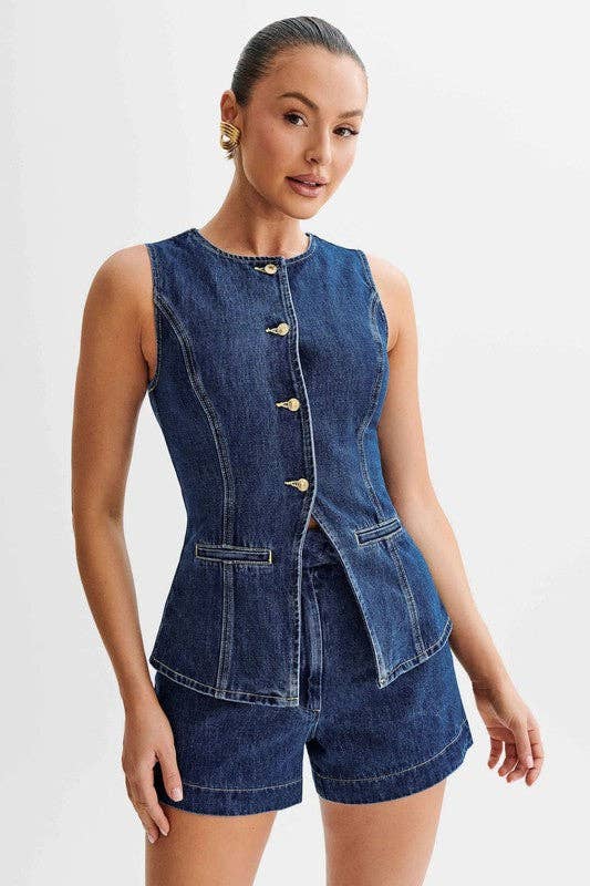 By Claude - Wholesale Top & Short Set (NOT Loungewear) - Women's - WOMEN FASHION DENIM TWO PIECE SET5