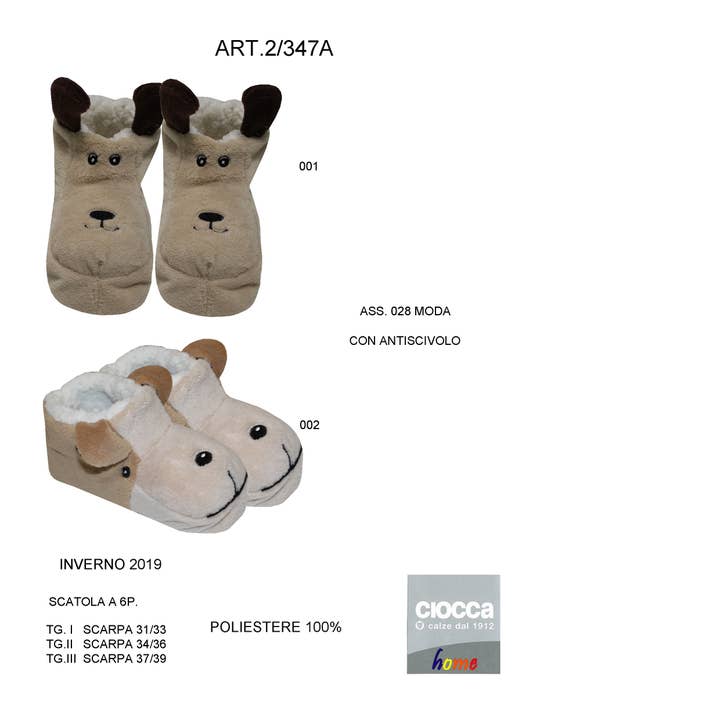 Botas con forma de hocico de reno y perro (2/347A) para venta al por mayor de Ciocca