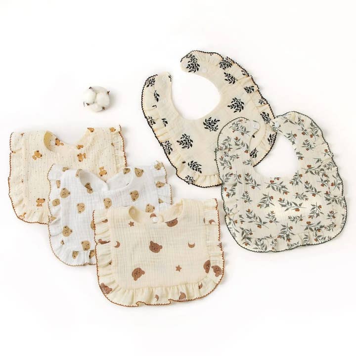 Cotton Socks - Wholesale Bodysuit (Non-Footed) - Baby - Printed bib 30×26cm organic cotton