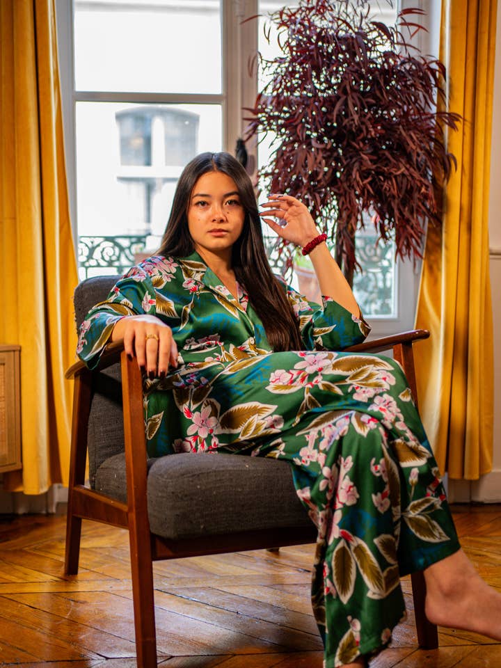 Organic Silk Pajama Set - The Andes for wholesale by Venus and Gaia