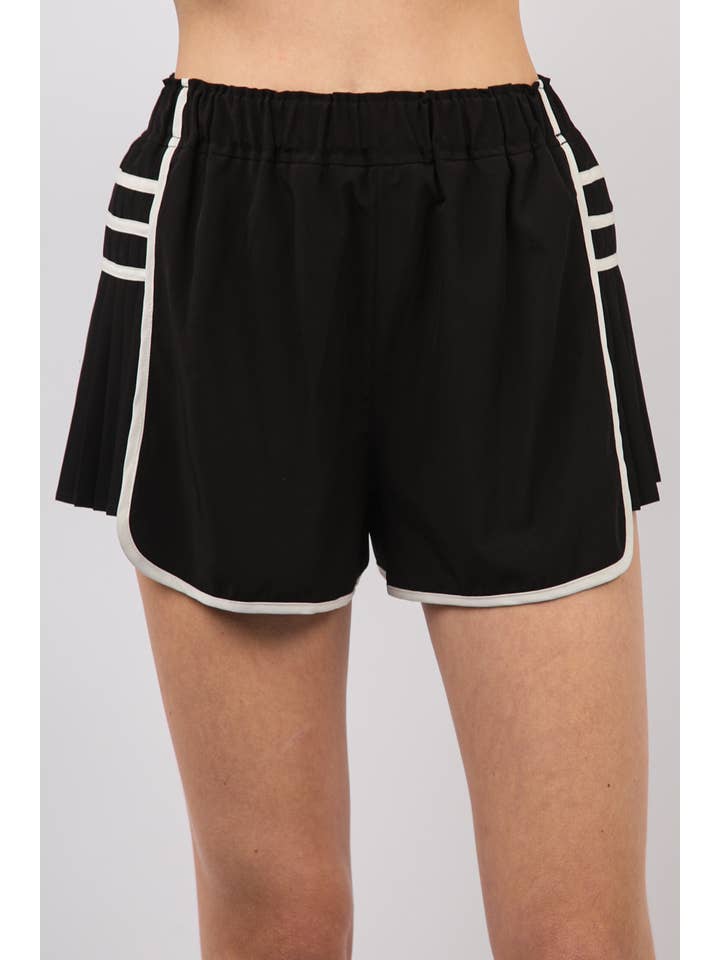 VERY J - Wholesale Athletic Shorts - Women's - NP70305-Side Pleated Detail Activewear Shorts