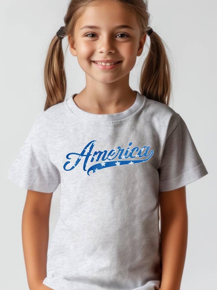 America grafisk T-shirt til børn for engroshandel hos COLORBEAR