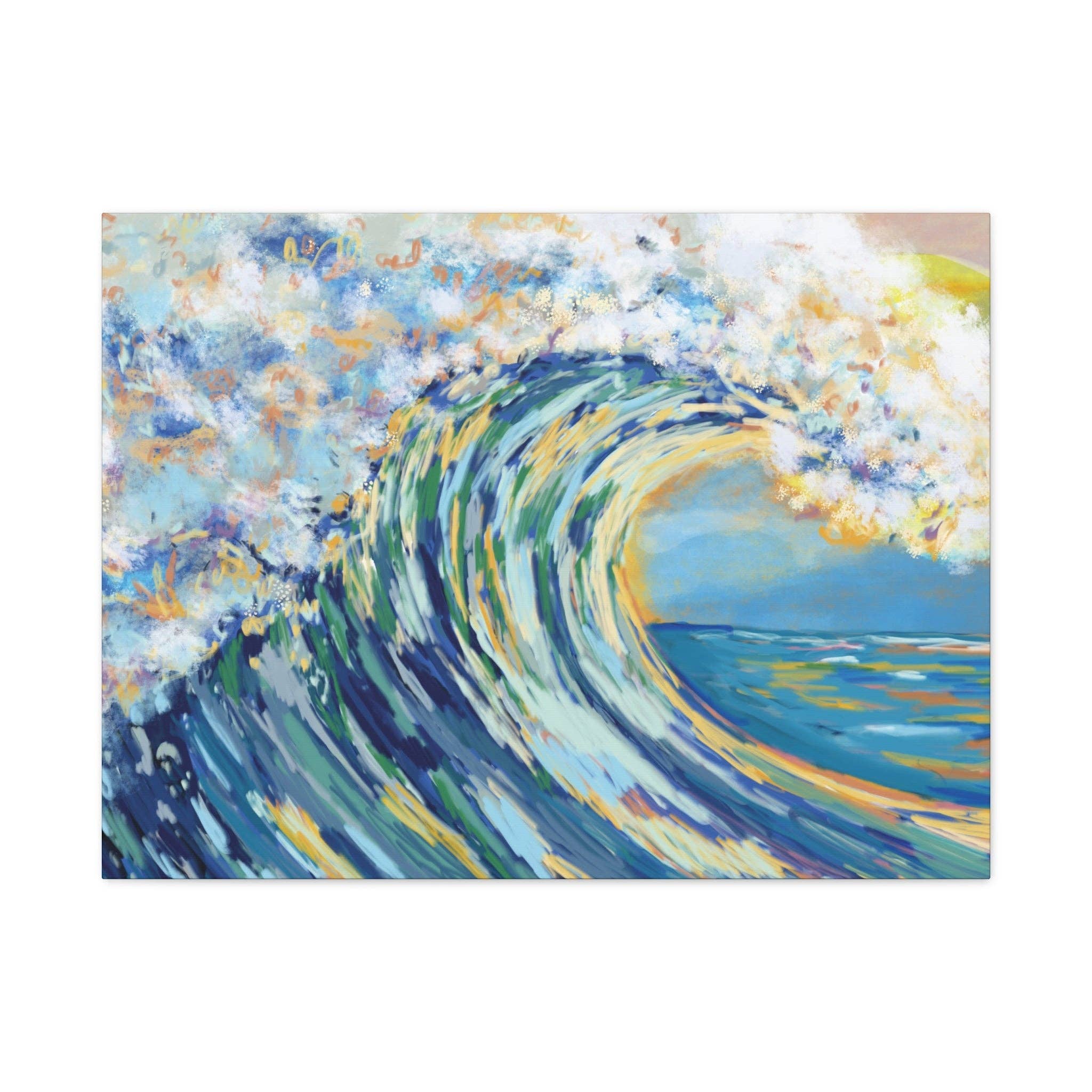 Blue Cava - Wholesale Canvas Art - Ocean Wave Art Canvas Print - Stretched 1.25" Depth7