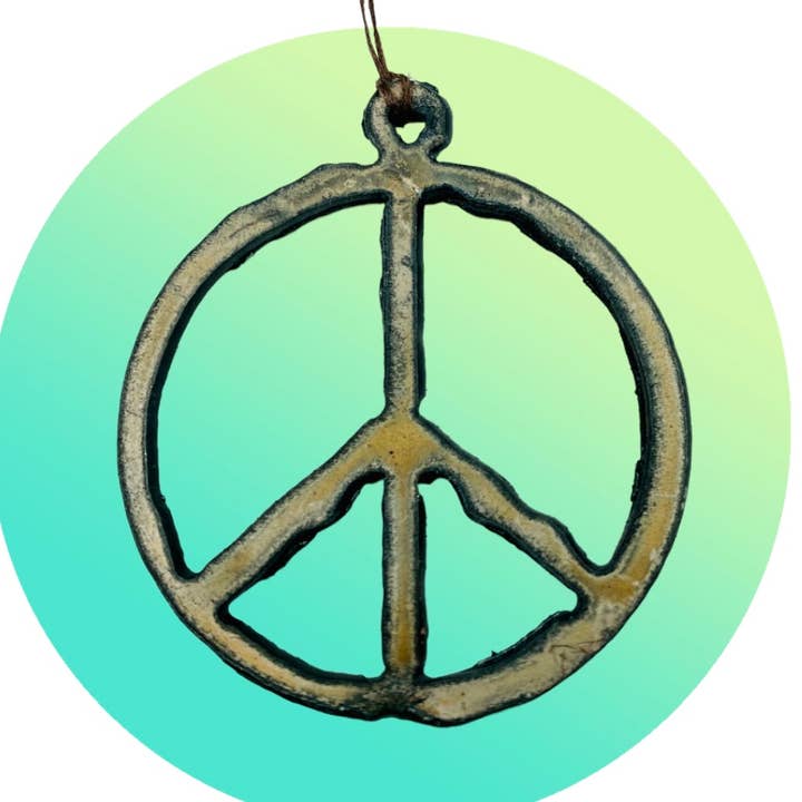 Peace sign ornament car charm pendant hippie Christmas gift for wholesale by Iron Jewel