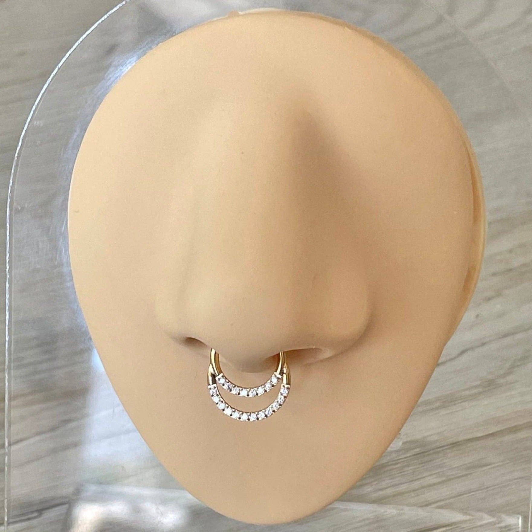 Elara Body Jewelry - Wholesale Nose Ring - Titanium Septum Piercing (16G | 6mm, 8mm, or 10mm | Titanium | Gold or Silver)