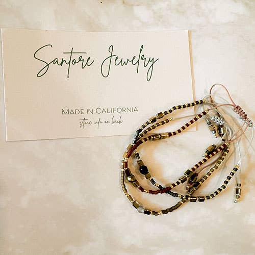 Santore Jewelry Company - Wholesale Beaded Bracelet - Miyuki: Gemstone and Seed Bead Thread Bracelet5