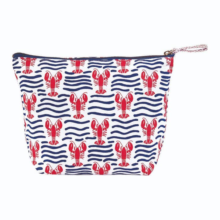 Lobster Waves Large Canvas Pouch for wholesale by rockflowerpaper
