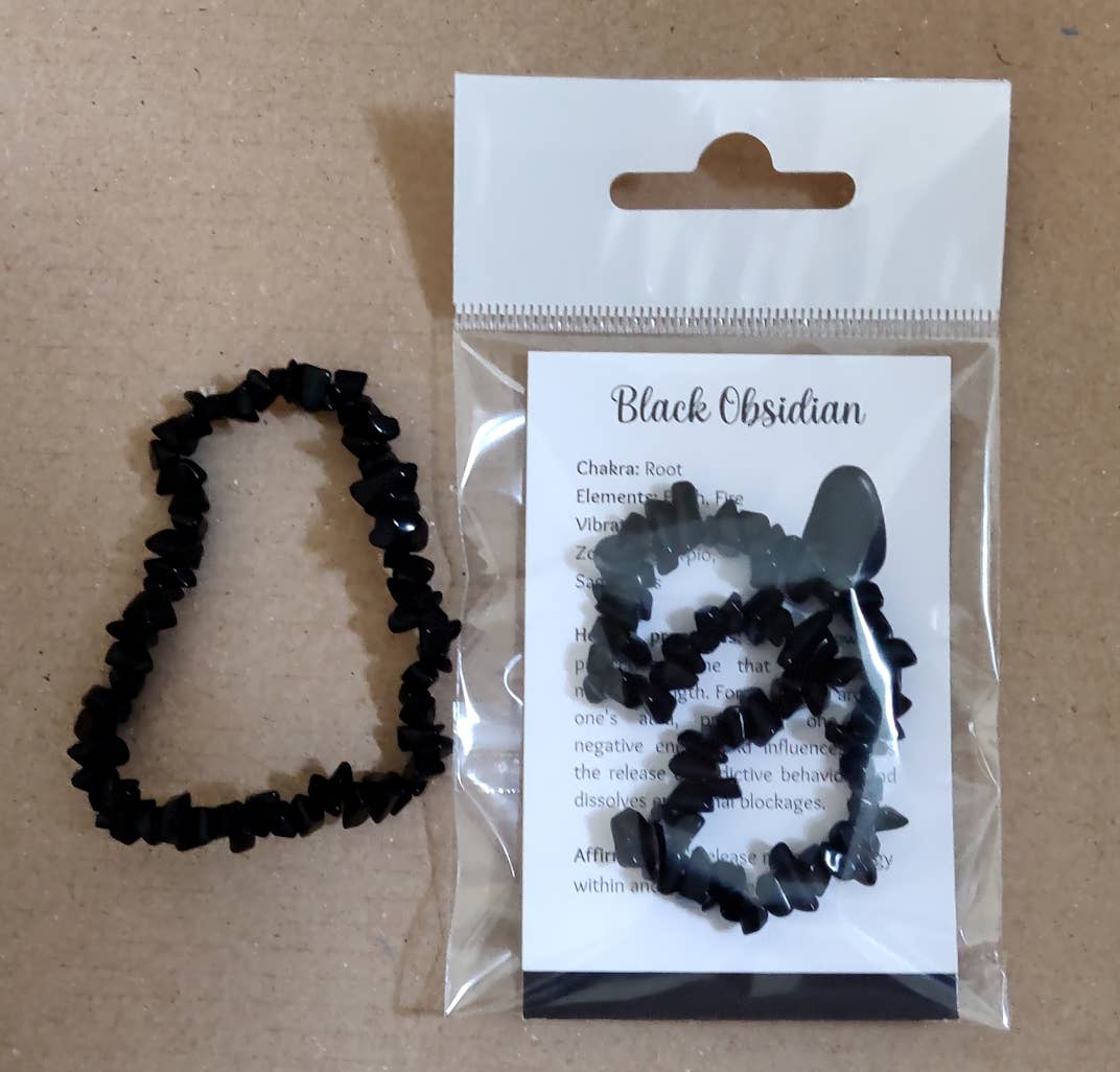 Rare Gear - Wholesale Beaded bracelet - Chip Gemstone / Crystal Stretch Bracelet with FREE Info Card25