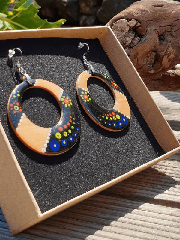 ”Mandala Inspiration” mörkblå örhängen för wholesale av L'Ecrin Vert