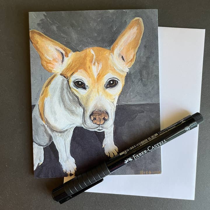 Luther Brown Dog Note Cards/Print from Original Painting for wholesale by ZouZou's Basement