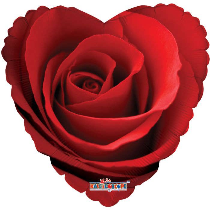 18" Classic Real Rose Look Heart Shaped Mylar Balloon for wholesale by Marlow Floral Products